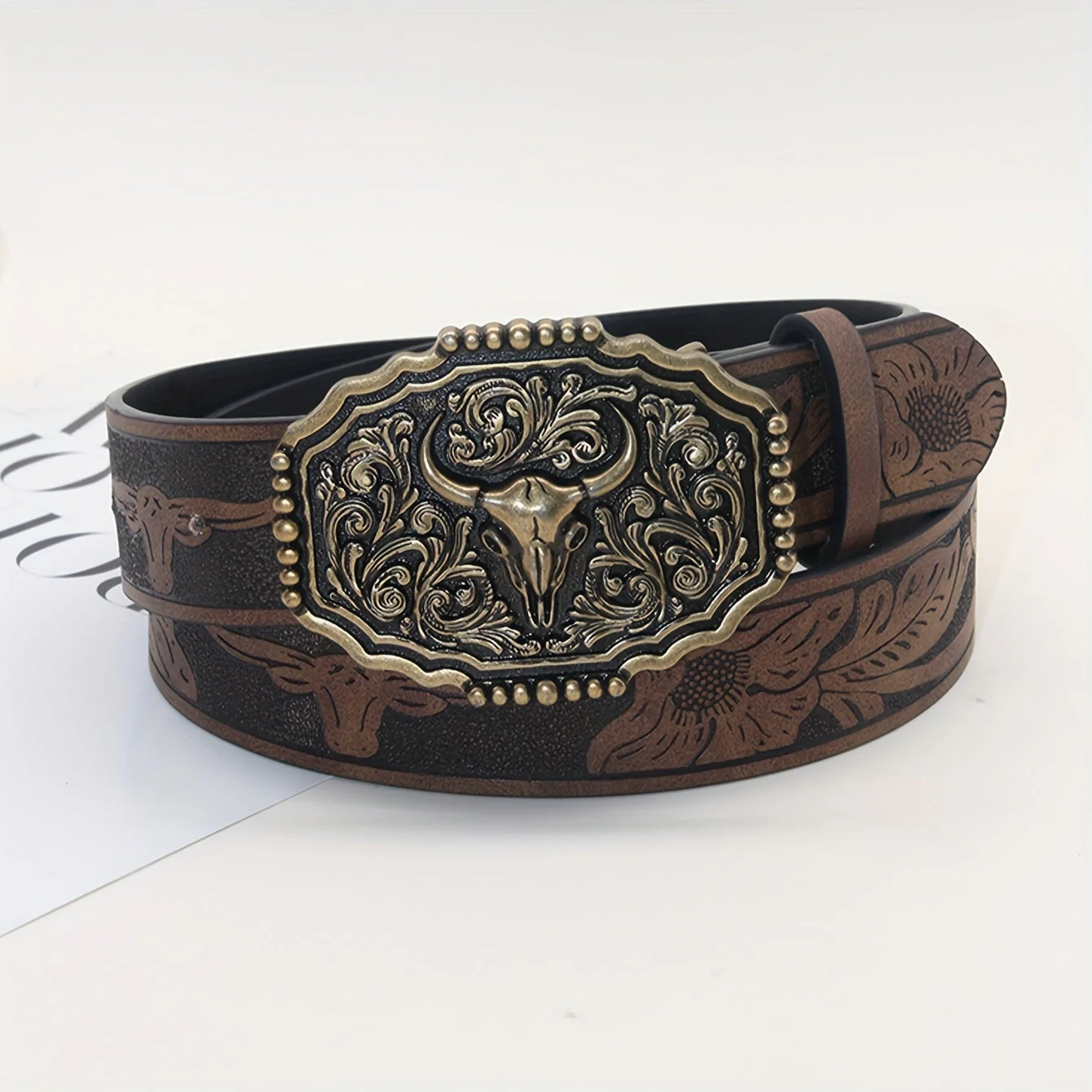 Caroline™ | Vintage Bull Head Western Belt - Image 5