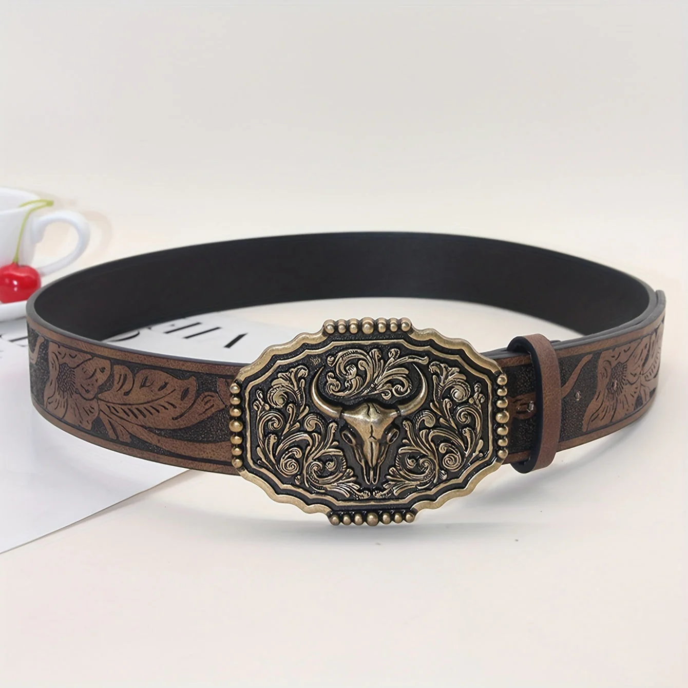 Caroline™ | Vintage Bull Head Western Belt - Image 7