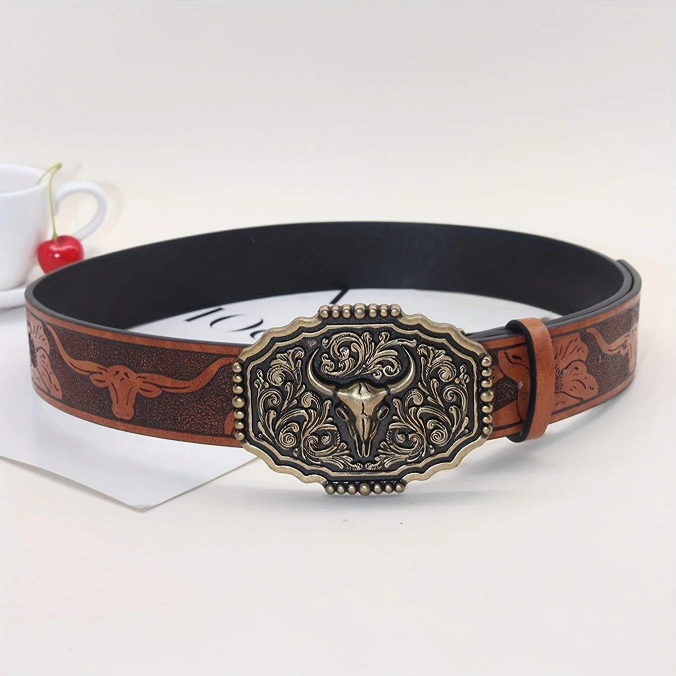 Caroline™ | Vintage Bull Head Western Belt - Image 9