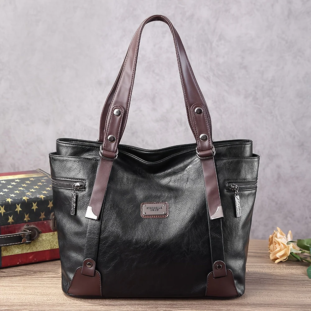 Beatrice™ | Classic Leather Shopping Bag - Image 3
