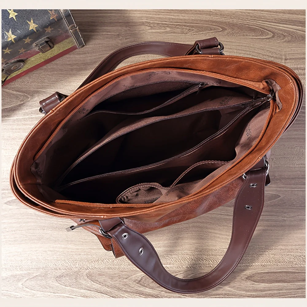 Beatrice™ | Classic Leather Shopping Bag - Image 8