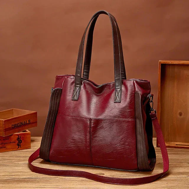 Penelope™ | Two-Tone Leather Tote - Image 3