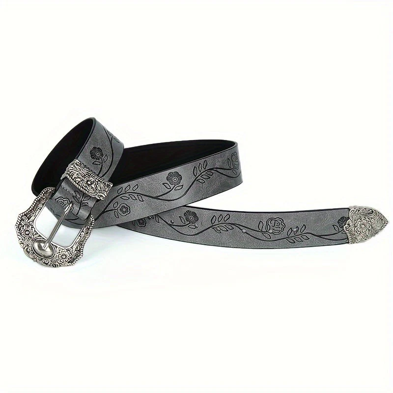 Patricia™ | Carved Square Buckle Belt - Image 5